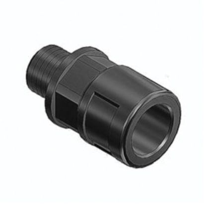 Thomas & Betts PMA PMAFIX BVND-N022GT Reinforced Straight Conduit Connector With Universal Safety Clip, NW12 Trade, 1/42 in NPT Cable Openings, For Use With PMAFLEX®, PMAFLEX® Pro, PMA Smart Line and Nylon Flexible Conduits, Polyamide 6